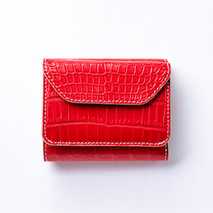 TEAM CROCODILEの3つ折り財布レッド